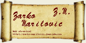 Žarko Marilović vizit kartica
